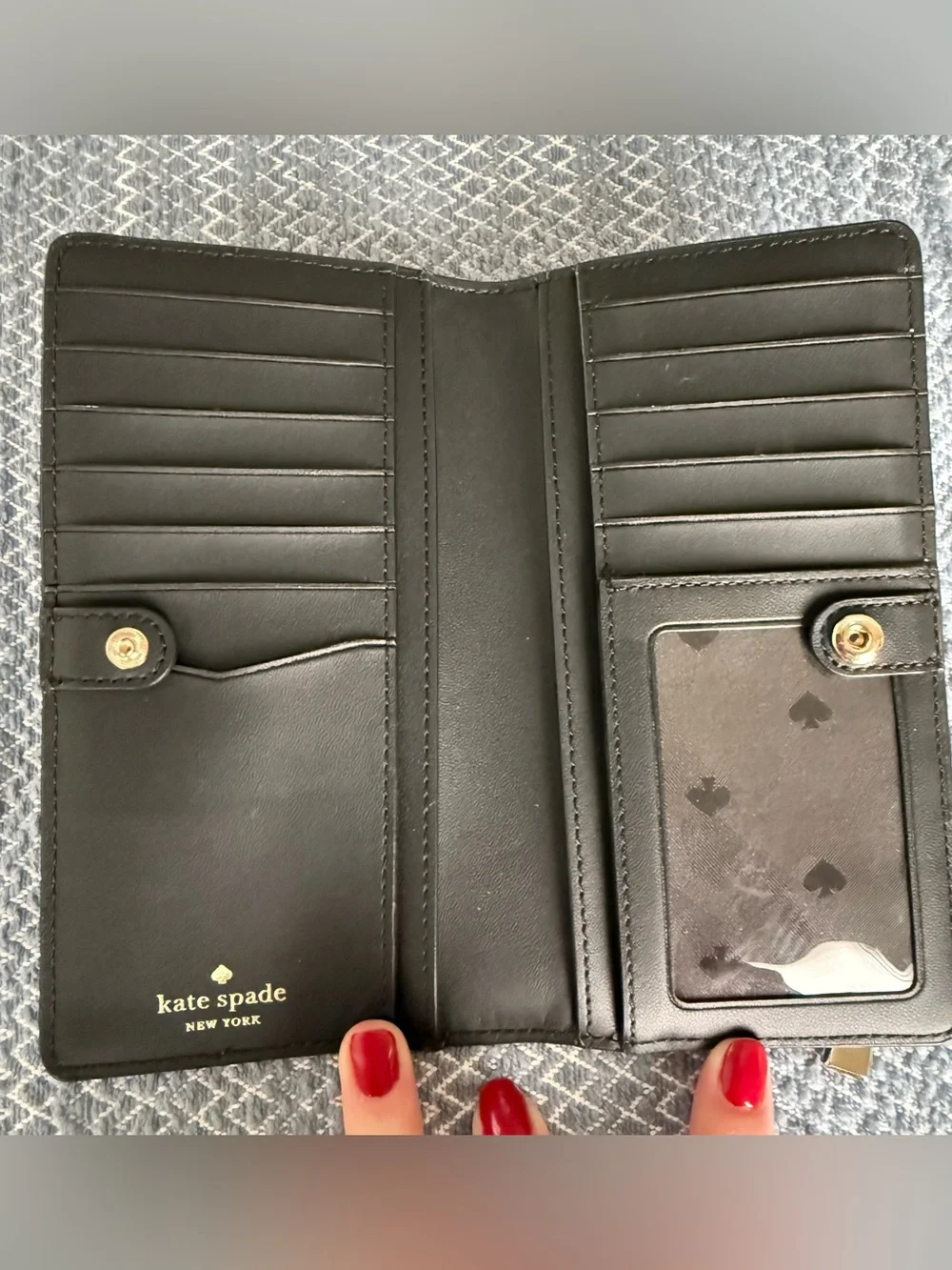 Kate SpadeTwo-Tone Black and Tan Saffiano Wallet